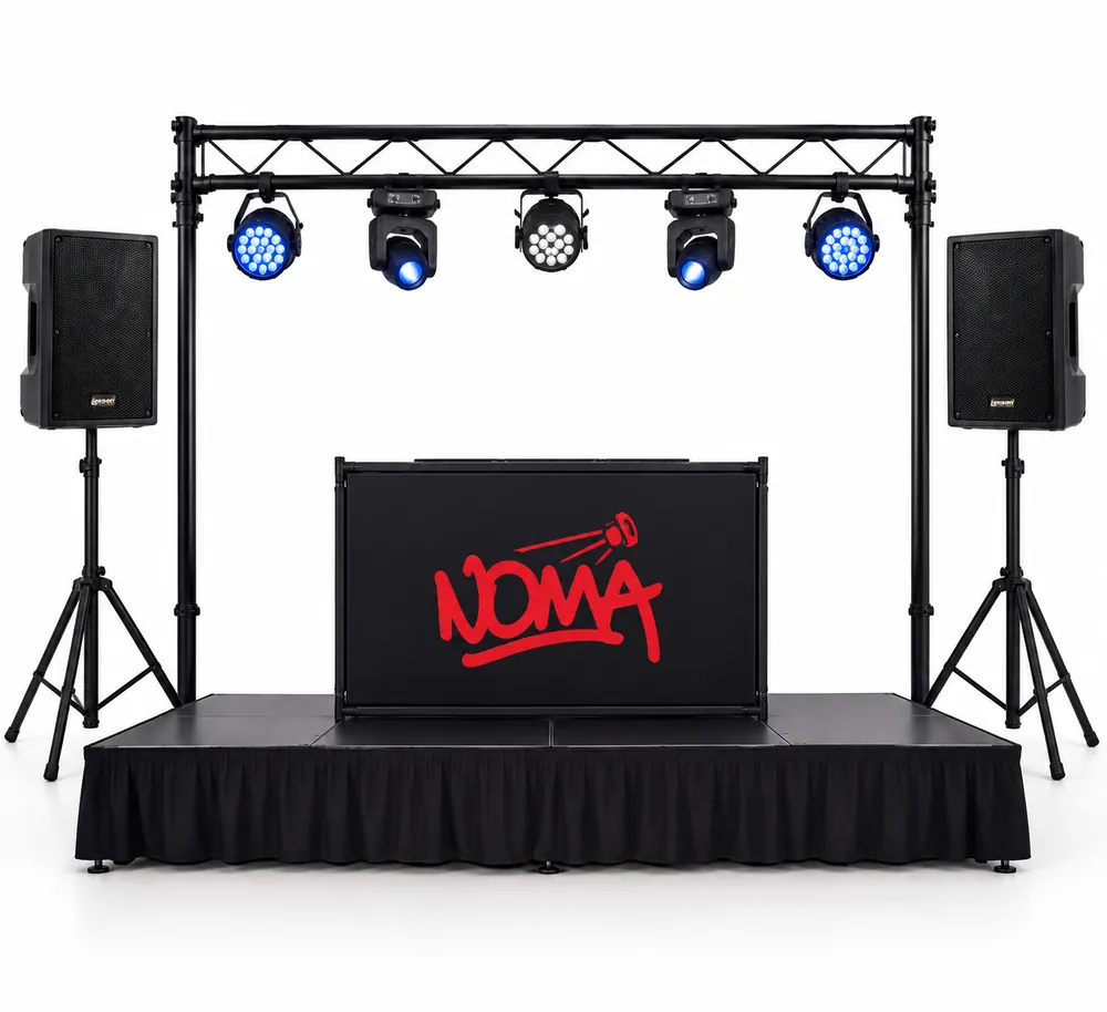 Pack NOMA completo con escenario, sistema de audio e iluminación para eventos