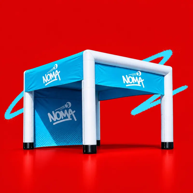 Cartelería de marca e inflable publicitario personalizado con logo